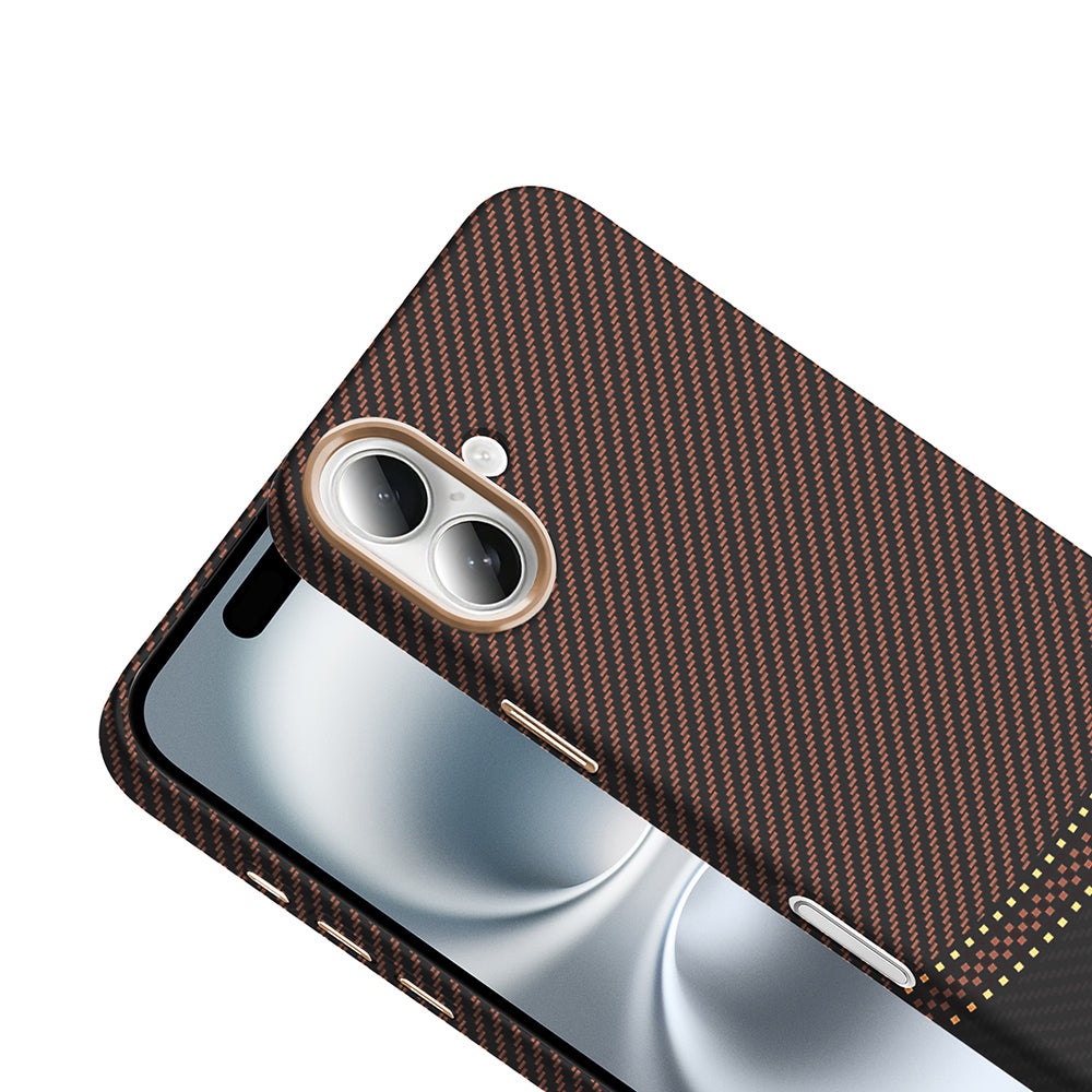 iPhone 16 Kılıf M-safe Şarj Özellikli Karbon Fiber Görünümlü Zore Gros Kılıf