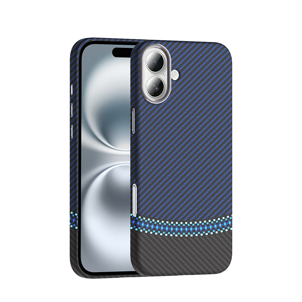 iPhone 16 Kılıf M-safe Şarj Özellikli Karbon Fiber Görünümlü Zore Gros Kılıf