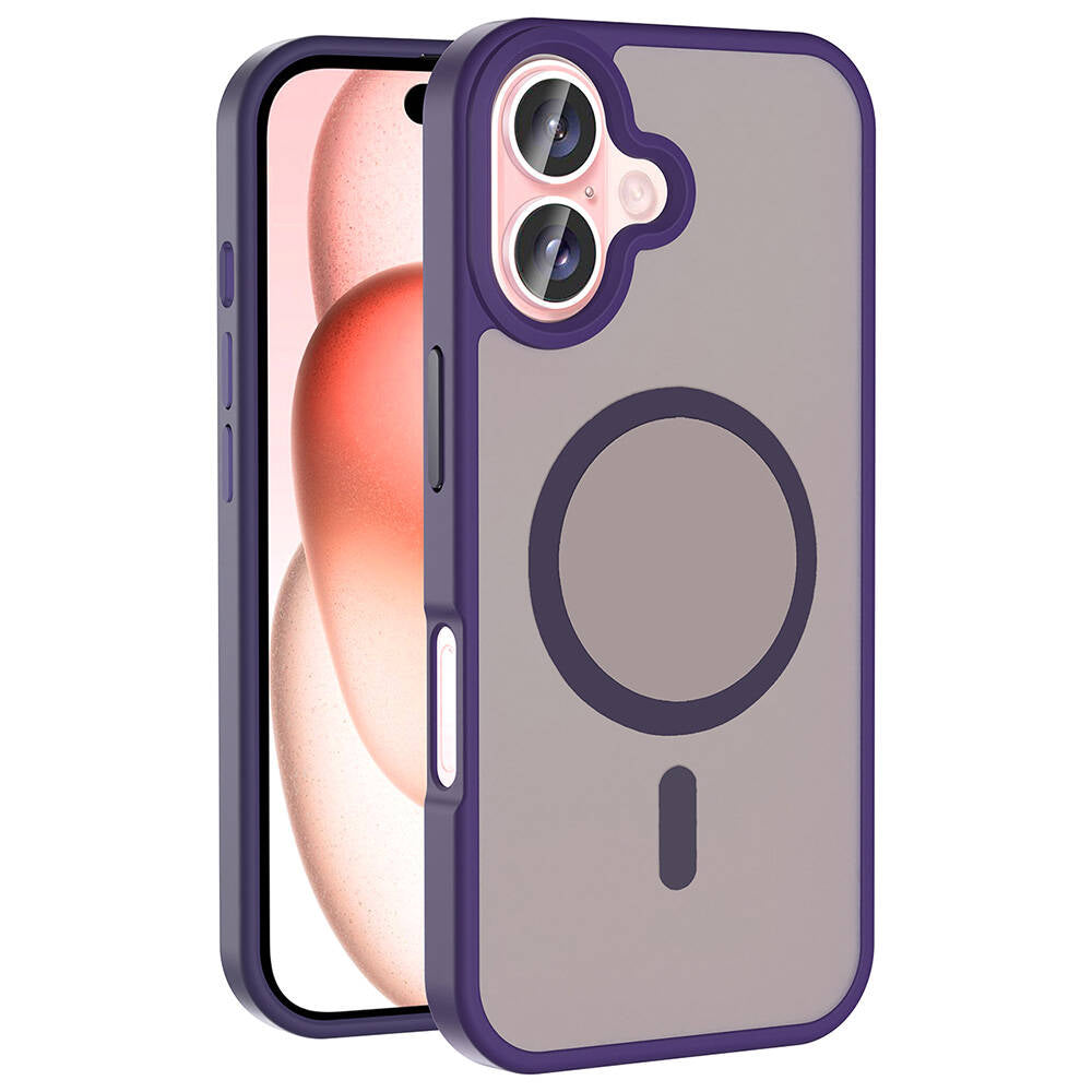 iPhone 16 Kılıf M-safe Şarj Özellikli Mat Arka Yüzey Zore Sio Kılıf