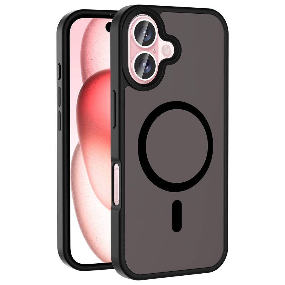 iPhone 16 Kılıf M-safe Şarj Özellikli Mat Arka Yüzey Zore Sio Kılıf