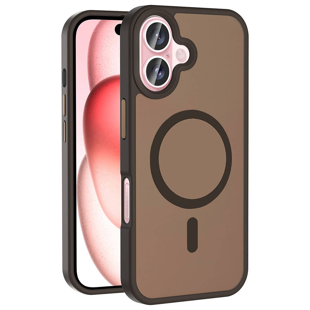 iPhone 16 Kılıf M-safe Şarj Özellikli Mat Arka Yüzey Zore Sio Kılıf