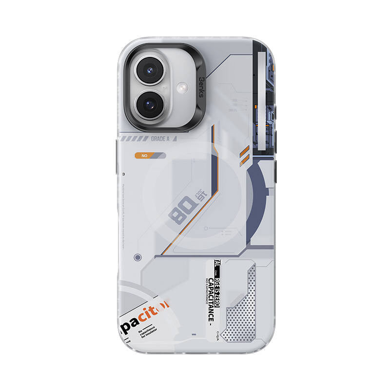 iPhone 16 Kılıf M-safe Şarj Özellikli Mekanik Tasarımlı Benks Perspective Serisi Kılıf