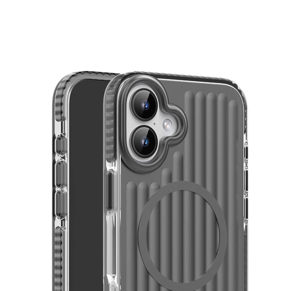 iPhone 16 Kılıf M-safe Şarj Özellikli Oyuklu Tasarım Mutural Bumpy Clear Kılıf