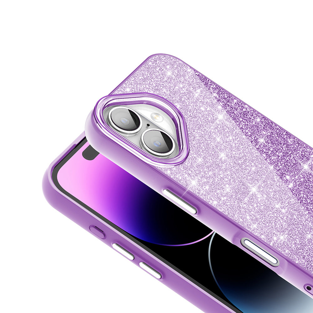 iPhone 16 Kılıf M-safe Şarj Özellikli Parlayan Simli Zore Okso Kılıf