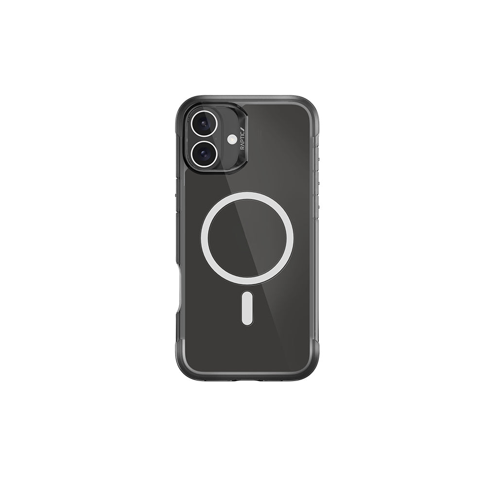 iPhone 16 Kılıf M-safe Şarj Özellikli Raptic Air Serisi Airbag Tasarımlı Metal Köşelikli Şeffaf Kılıf