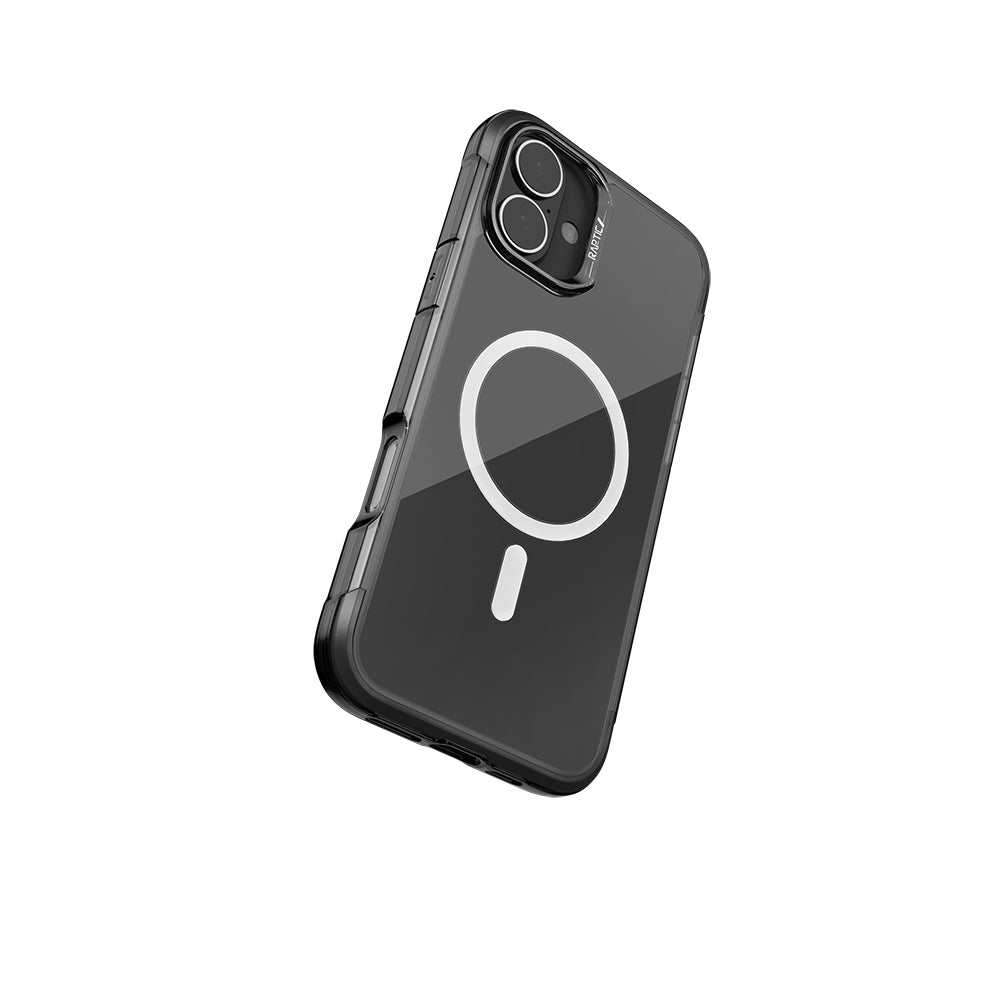 iPhone 16 Kılıf M-safe Şarj Özellikli Raptic Air Serisi Airbag Tasarımlı Metal Köşelikli Şeffaf Kılıf