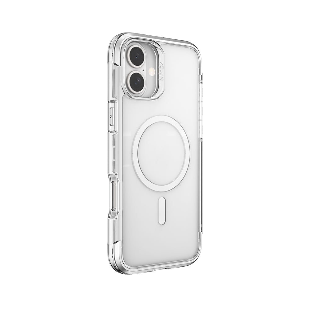 iPhone 16 Kılıf M-safe Şarj Özellikli Raptic Air Serisi Airbag Tasarımlı Metal Köşelikli Şeffaf Kılıf
