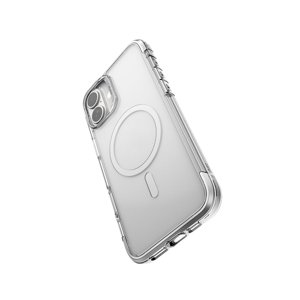 iPhone 16 Kılıf M-safe Şarj Özellikli Raptic Air Serisi Airbag Tasarımlı Metal Köşelikli Şeffaf Kılıf