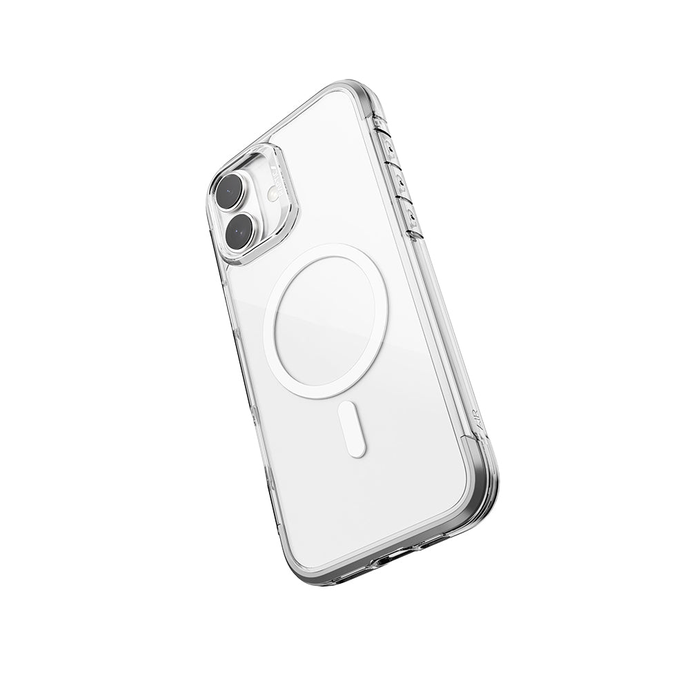 iPhone 16 Kılıf M-safe Şarj Özellikli Raptic Air Serisi Airbag Tasarımlı Metal Köşelikli Şeffaf Kılıf