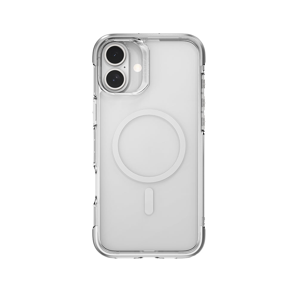 iPhone 16 Kılıf M-safe Şarj Özellikli Raptic Air Serisi Airbag Tasarımlı Metal Köşelikli Şeffaf Kılıf