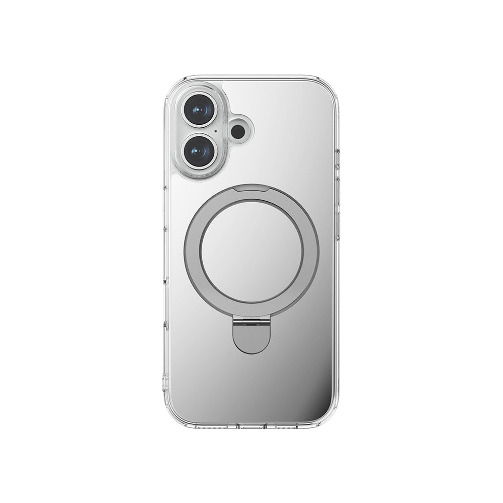 iPhone 16 Kılıf M-safe Şarj Özellikli Raptic Air Stand Serisi Aynalı Arka Yüzey Standlı Kılıf