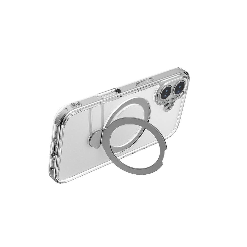 iPhone 16 Kılıf M-safe Şarj Özellikli Raptic Air Stand Serisi Buzlu Transparan Tasarımlı Standlı Kılıf