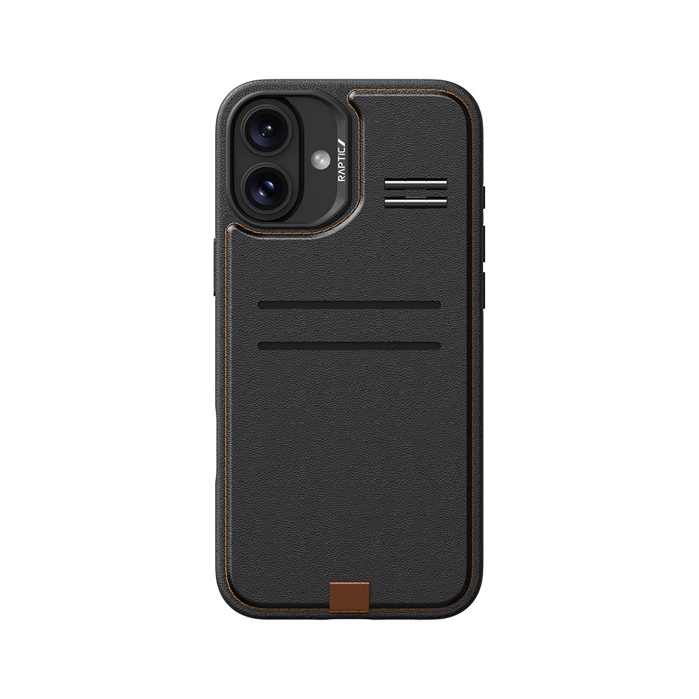 iPhone 16 Kılıf M-safe Şarj Özellikli Raptic Slim Wallet Serisi Deri Görünümlü Kartlıklı Standlı Kılıf