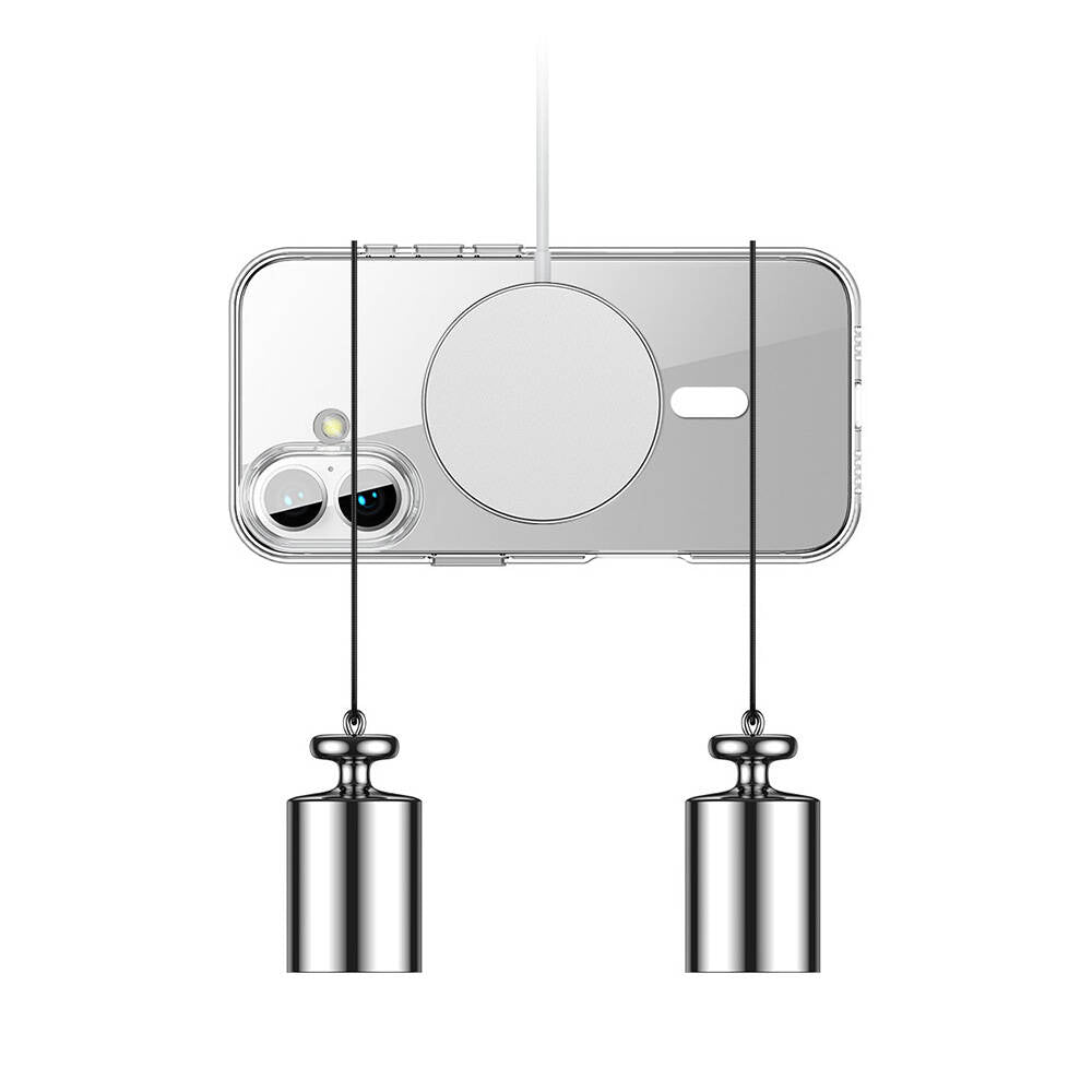 iPhone 16 Kılıf M-safe Şarj Özellikli Transparan Sert PC Wlons Pita Kılıf