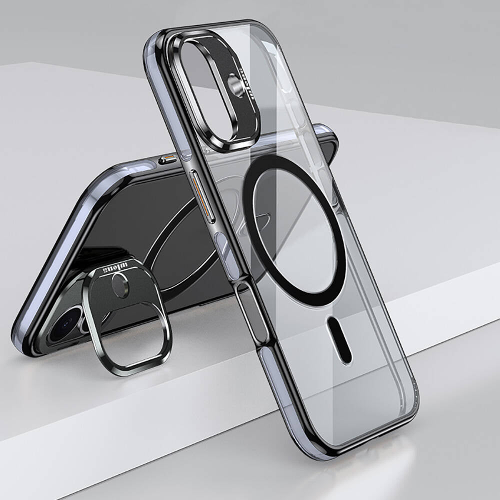 iPhone 16 Kılıf M-safe Şarj Özellikli Wlons Standlı Efsane Kılıf