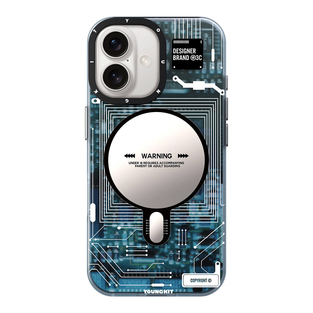 iPhone 16 Kılıf M-safe Şarj Özellikli Youngkit Technology Serisi Kılıf