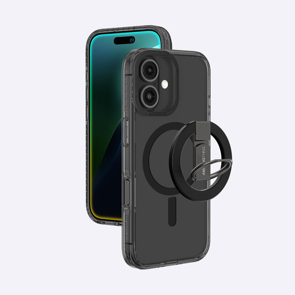 iPhone 16 Kılıf M-safe Şarj Özellikli Yüzük Standlı Amazingthing Titan Pro Serisi Kılıf