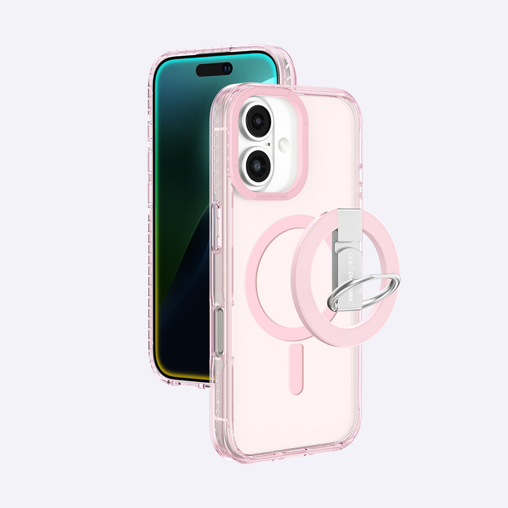 iPhone 16 Kılıf M-safe Şarj Özellikli Yüzük Standlı Amazingthing Titan Pro Serisi Kılıf