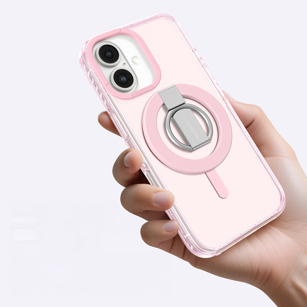 iPhone 16 Kılıf M-safe Şarj Özellikli Yüzük Standlı Amazingthing Titan Pro Serisi Kılıf