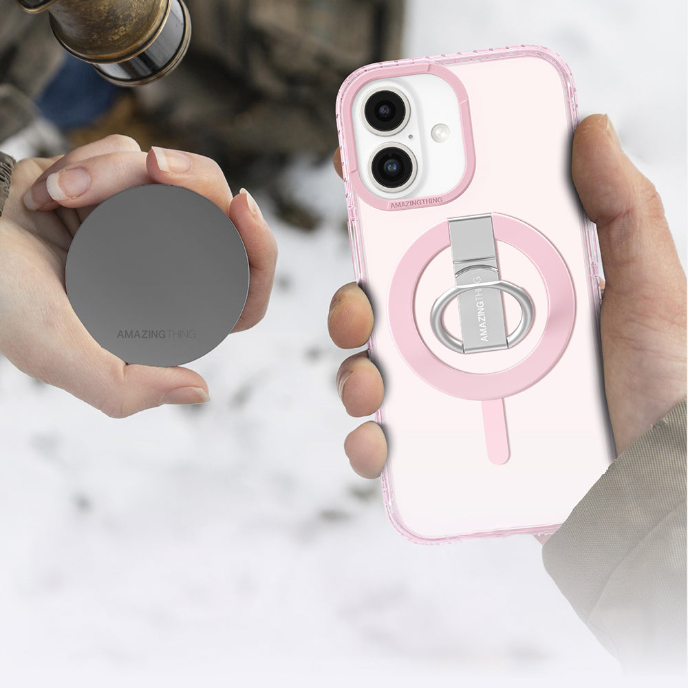 iPhone 16 Kılıf M-safe Şarj Özellikli Yüzük Standlı Amazingthing Titan Pro Serisi Kılıf