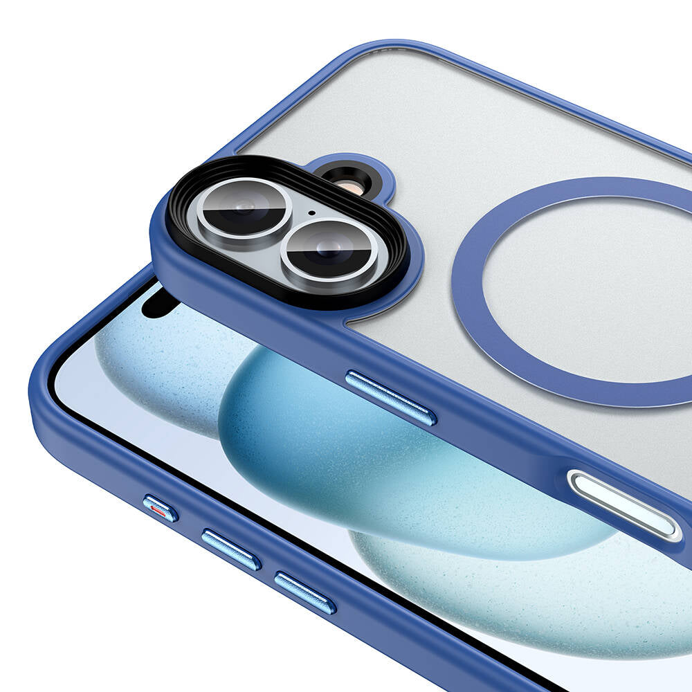 iPhone 16 Kılıf Mat Arka Yüzey Wireless Şarj Özellikli Zore Flet M-safe Kılıf