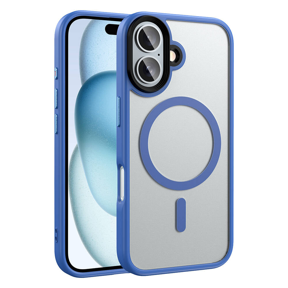 iPhone 16 Kılıf Mat Arka Yüzey Wireless Şarj Özellikli Zore Flet M-safe Kılıf