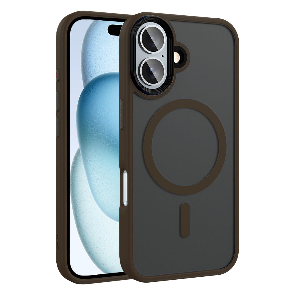 iPhone 16 Kılıf Mat Arka Yüzey Wireless Şarj Özellikli Zore Flet M-safe Kılıf