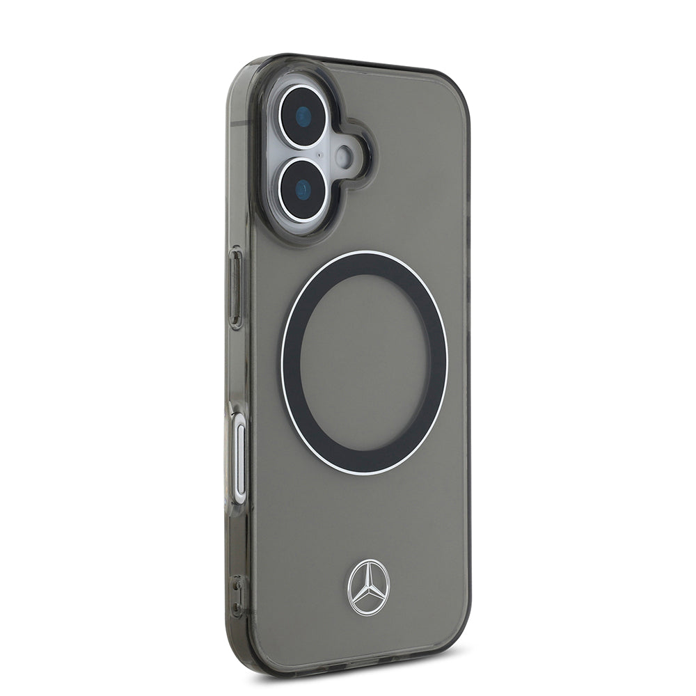 iPhone 16 Kılıf Mercedes Benz Orijinal Lisanslı M-safe Şarj Özellikli Saydam Yüzey Silver Ring Kılıf