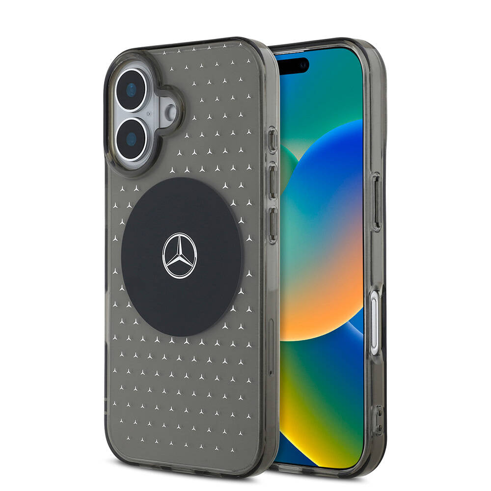 iPhone 16 Kılıf Mercedes Benz Orijinal Lisanslı M-safe Şarj Özellikli Yıldız Desenli Transparan Kılıf
