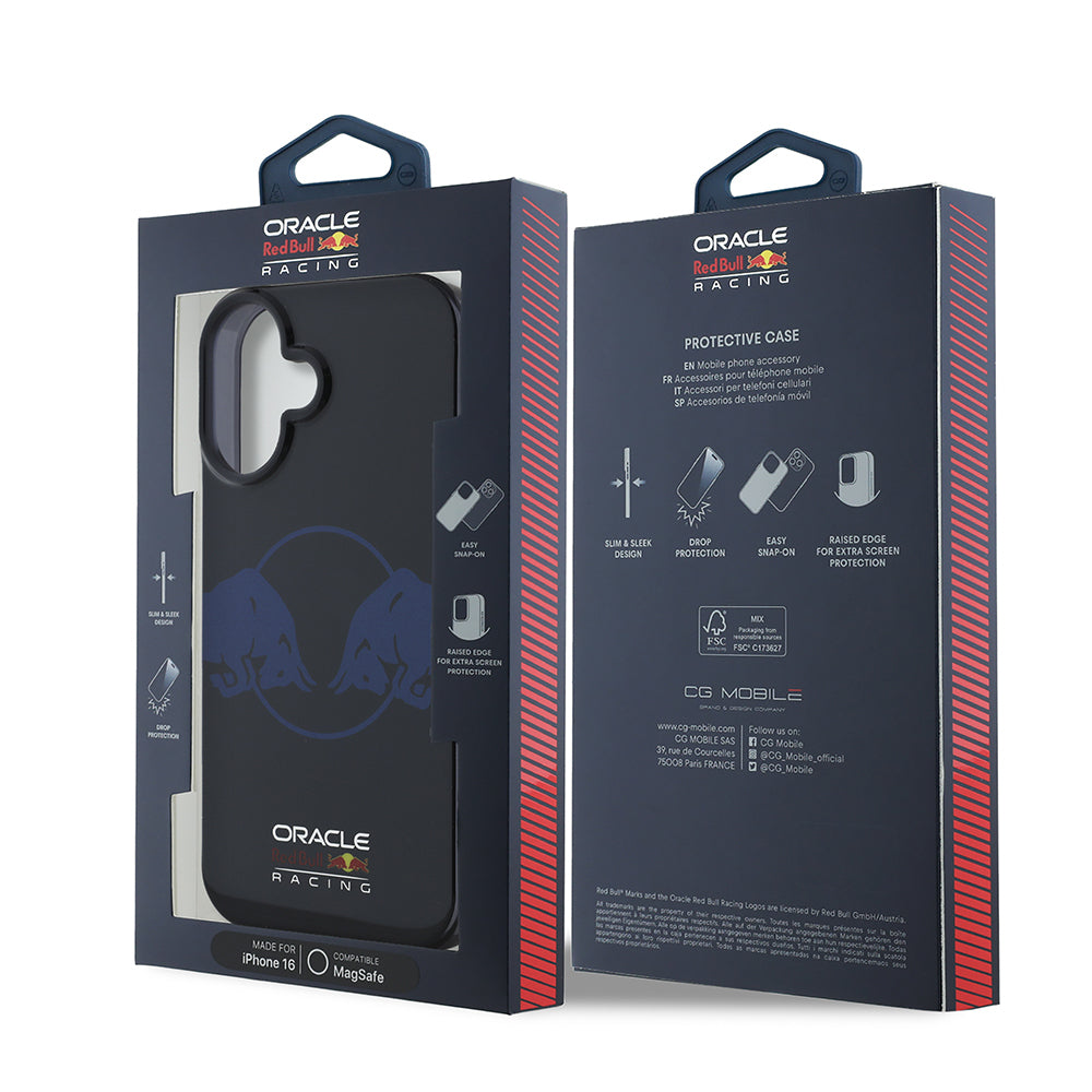 iPhone 16 Kılıf Redbull Orijinal Lisanslı M-safe Şarj Özellikli IML Çift Boğa Baskılı Sert PC Kılıf