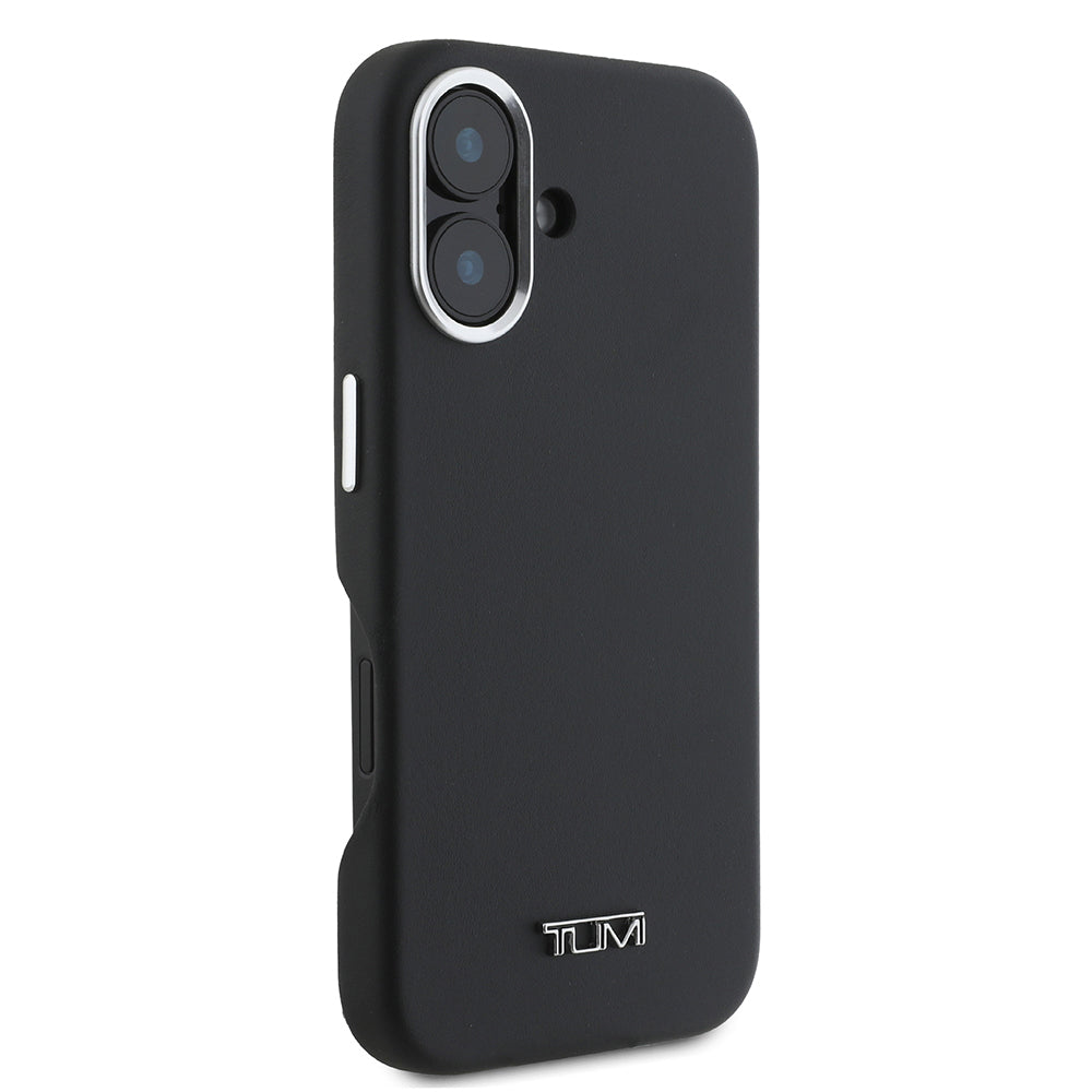 iPhone 16 Kılıf TUMI Orijinal Lisanslı M-safe Şarj Özellikli Metal Yazı Logolu PU Deri Kılıf