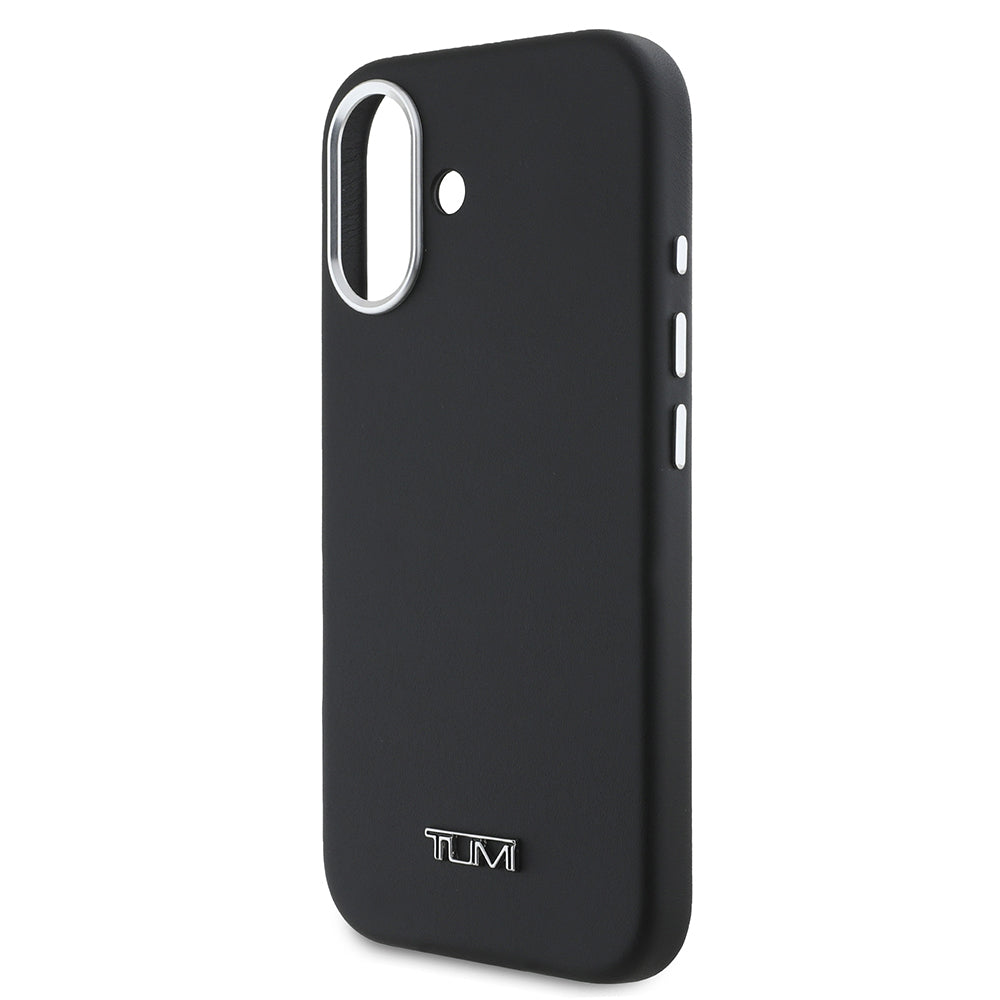 iPhone 16 Kılıf TUMI Orijinal Lisanslı M-safe Şarj Özellikli Metal Yazı Logolu PU Deri Kılıf