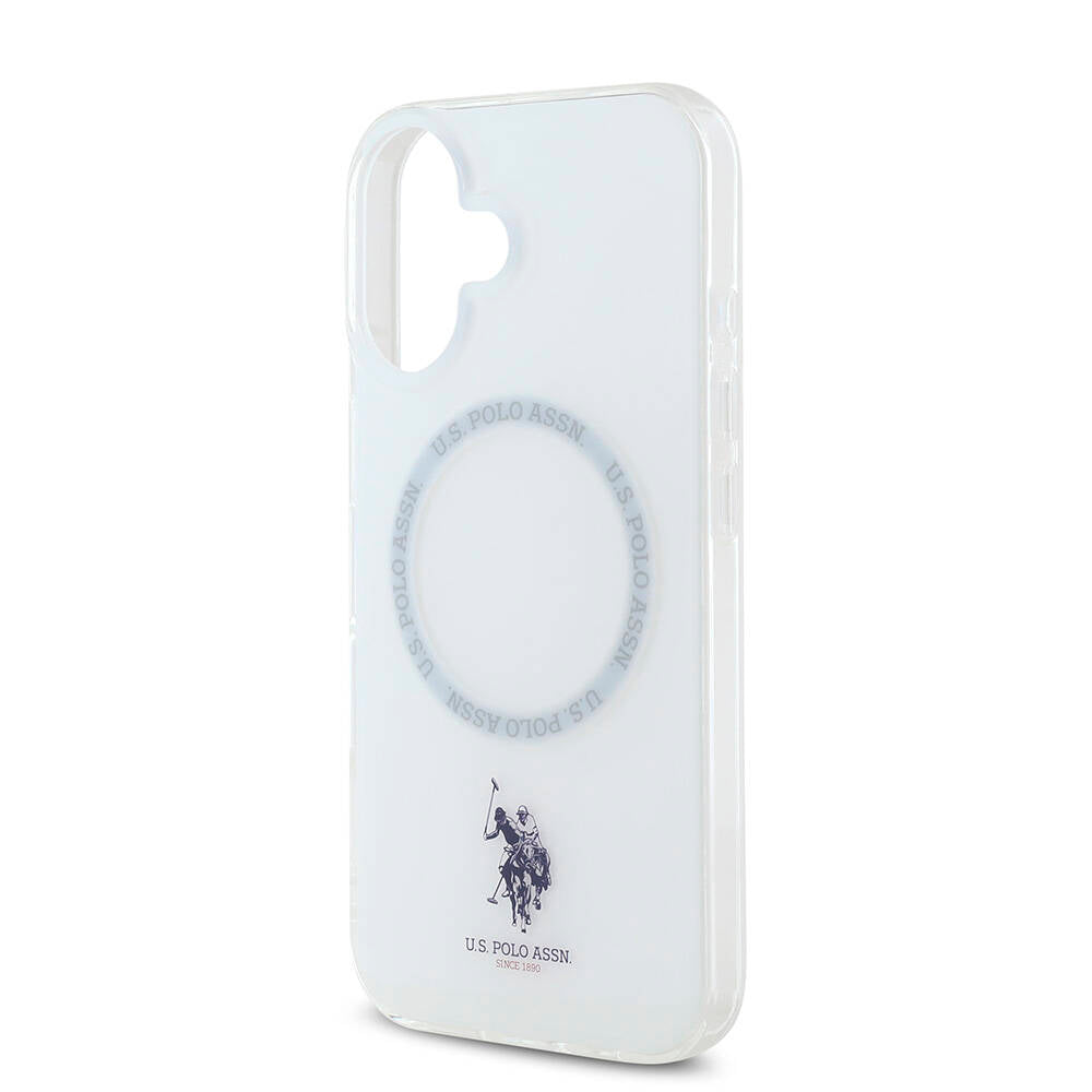 iPhone 16 Kılıf U.S. Polo Assn. orijinal Lisanslı M-safe Şarj Özellikli IML Double Horse Logolu Ring Kılıf