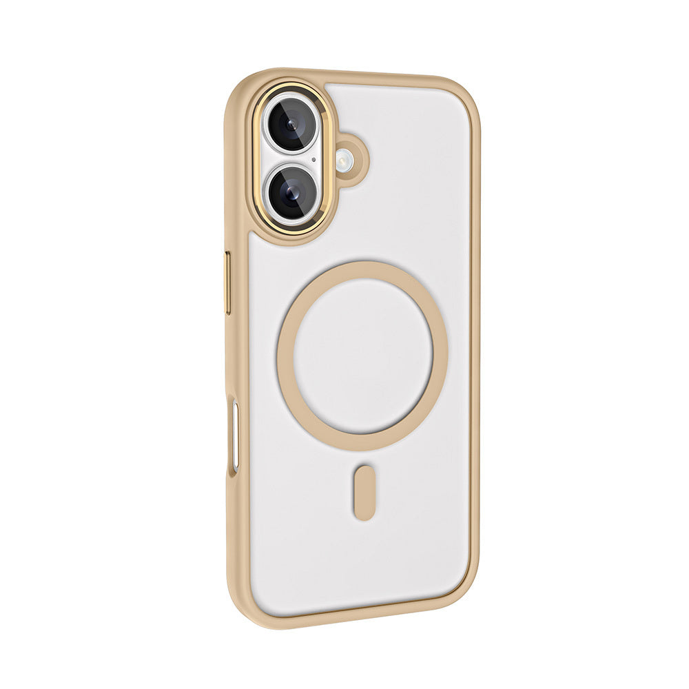 iPhone 16 Kılıf Wireless Şarj Özellikli Zore Krom M-safe Silikon Kılıf