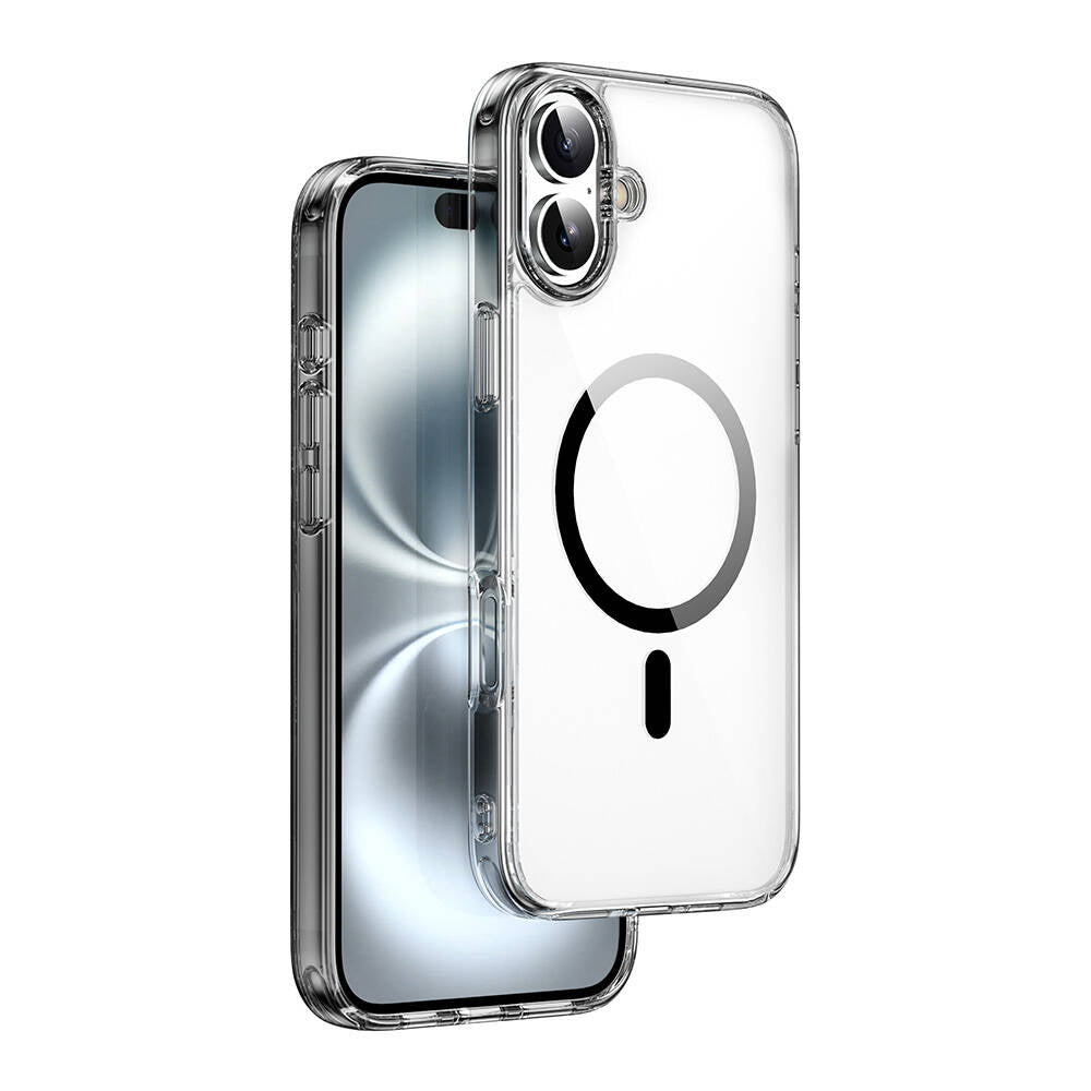iPhone 16 Kılıf Wiwu MCC-101 iShield Pro Serisi M-safe Şarj Özellikli Crystal Sert PC Kılıf