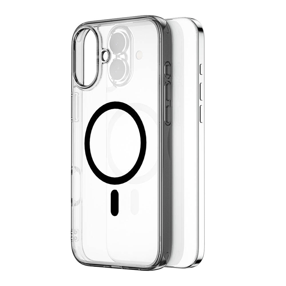 iPhone 16 Kılıf Wiwu MCC-101 iShield Pro Serisi M-safe Şarj Özellikli Crystal Sert PC Kılıf