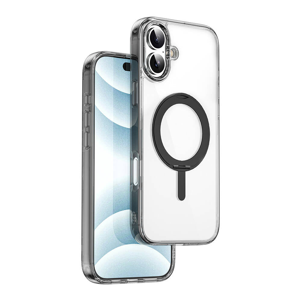 iPhone 16 Kılıf Wiwu MCC-201 iShield Ultra Serisi M-safe Şarj Özellikli Standlı Crystal Sert PC Kılıf