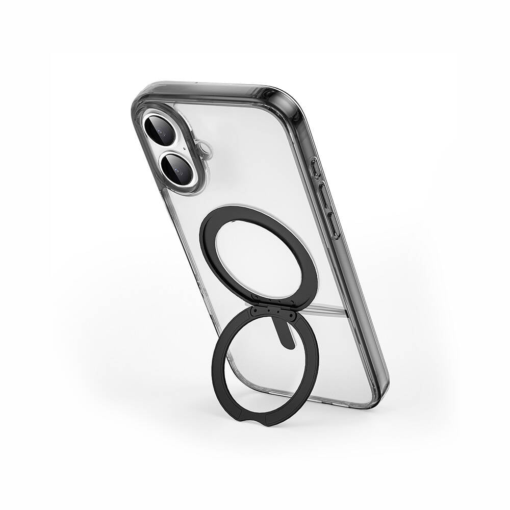 iPhone 16 Kılıf Wiwu MCC-201 iShield Ultra Serisi M-safe Şarj Özellikli Standlı Crystal Sert PC Kılıf