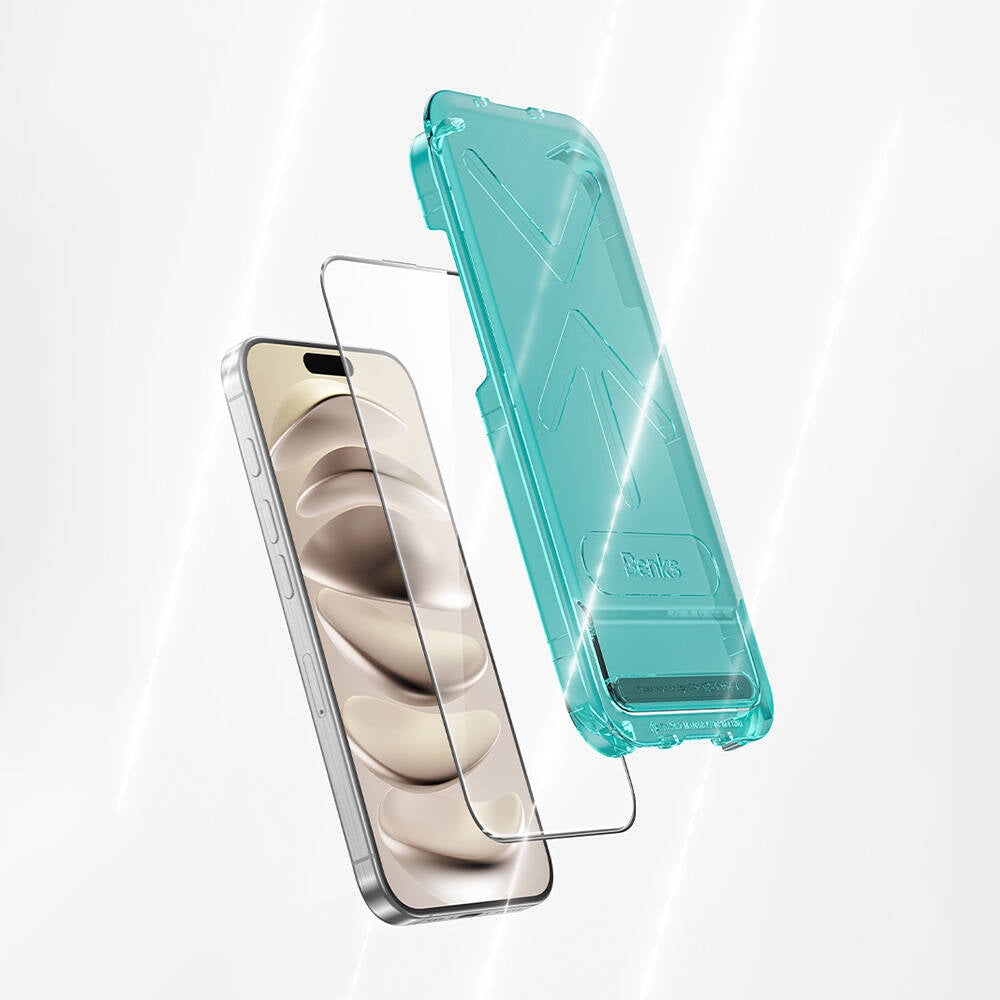iPhone 16 Plus Benks Glass Warrior HD 0.3mm Cam Ekran Koruyucu + Kolay Uygulama Aparatlı