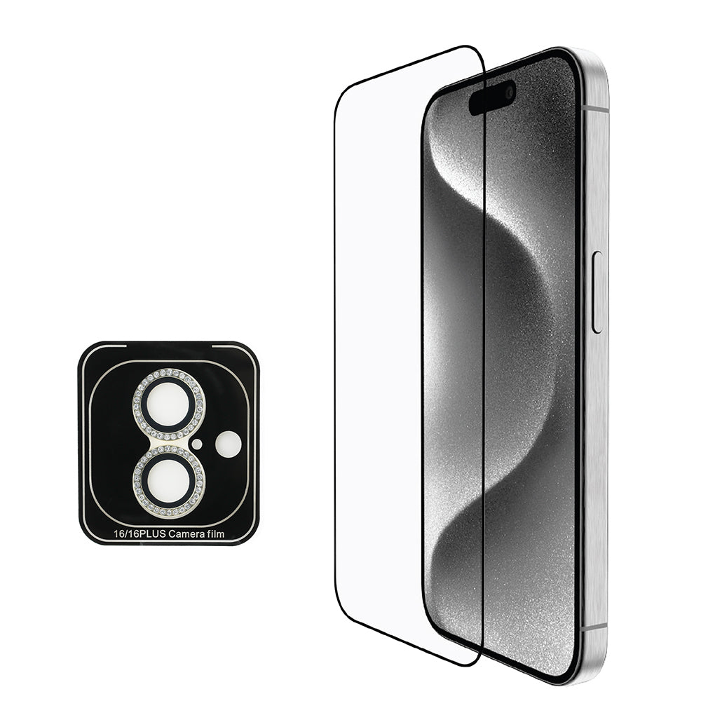 iPhone 16 Plus Guess Orijinal Lisanslı Kılıf + Ekran Koruyucu + Lens Koruyucu 3in1 Aksesuar Seti