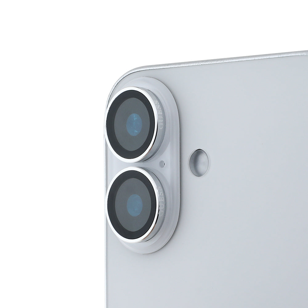 iPhone 16 Plus Guess Orijinal Lisanslı Metal Kamera Lens Koruyucu