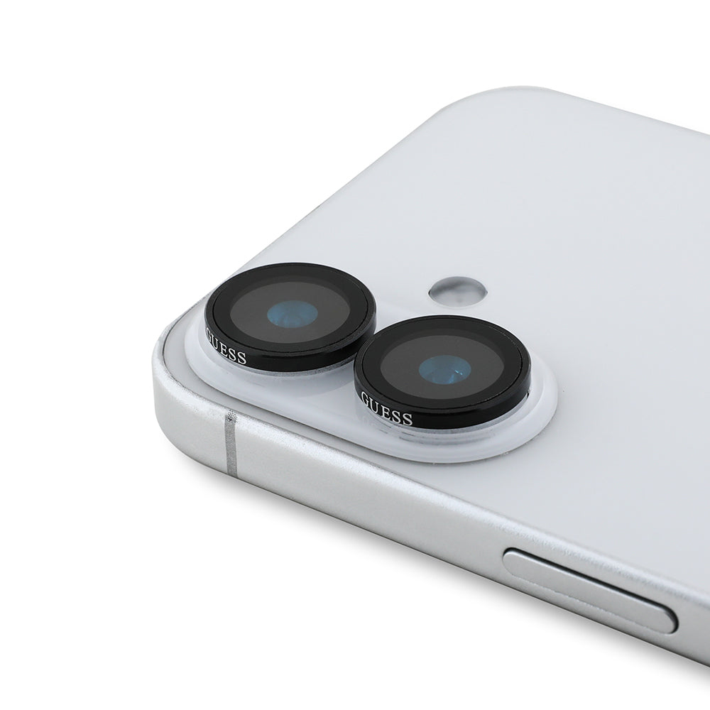 iPhone 16 Plus Guess Orijinal Lisanslı Metal Kamera Lens Koruyucu