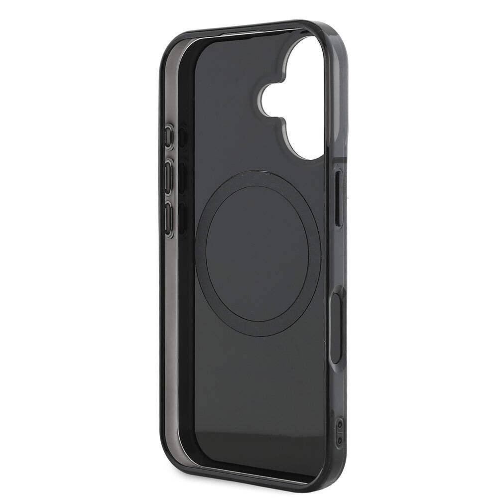 iPhone 16 Plus Kılıf AMG Orijinal Lisanslı M-safe Şarj Özellikli Çift Katmanlı Kırmızı Çapraz Çizgili Kılıf