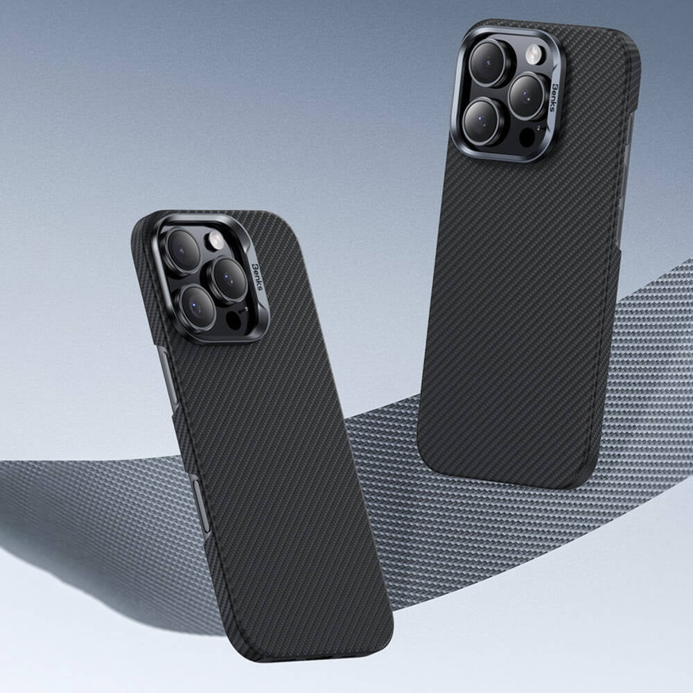iPhone 16 Plus Kılıf Benks M-safe Şarj Özellikli Magnetik ArmorAir 600D Kevlar Fiber Kılıf
