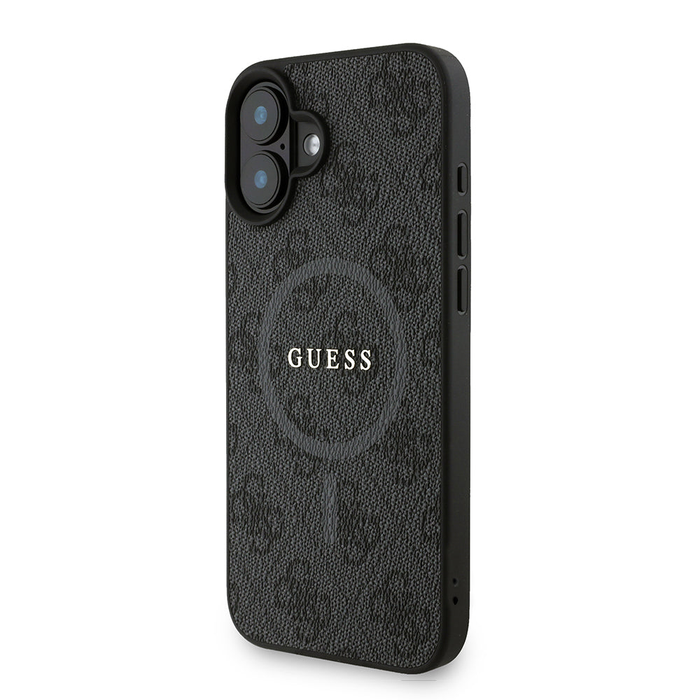 iPhone 16 Plus Kılıf Guess Orijinal Lisanslı M-safe Şarj Özellikli PU Deri Bilek Askı İpli Yazı Logolu Kılıf