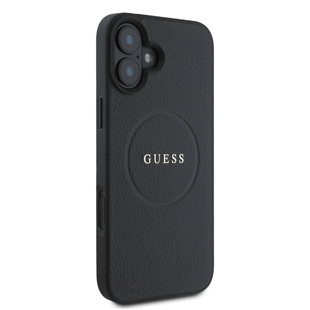 iPhone 16 Plus Kılıf Guess Orijinal Lisanslı M-safe Şarj Özellikli Yazı Logolu Grained Kılıf