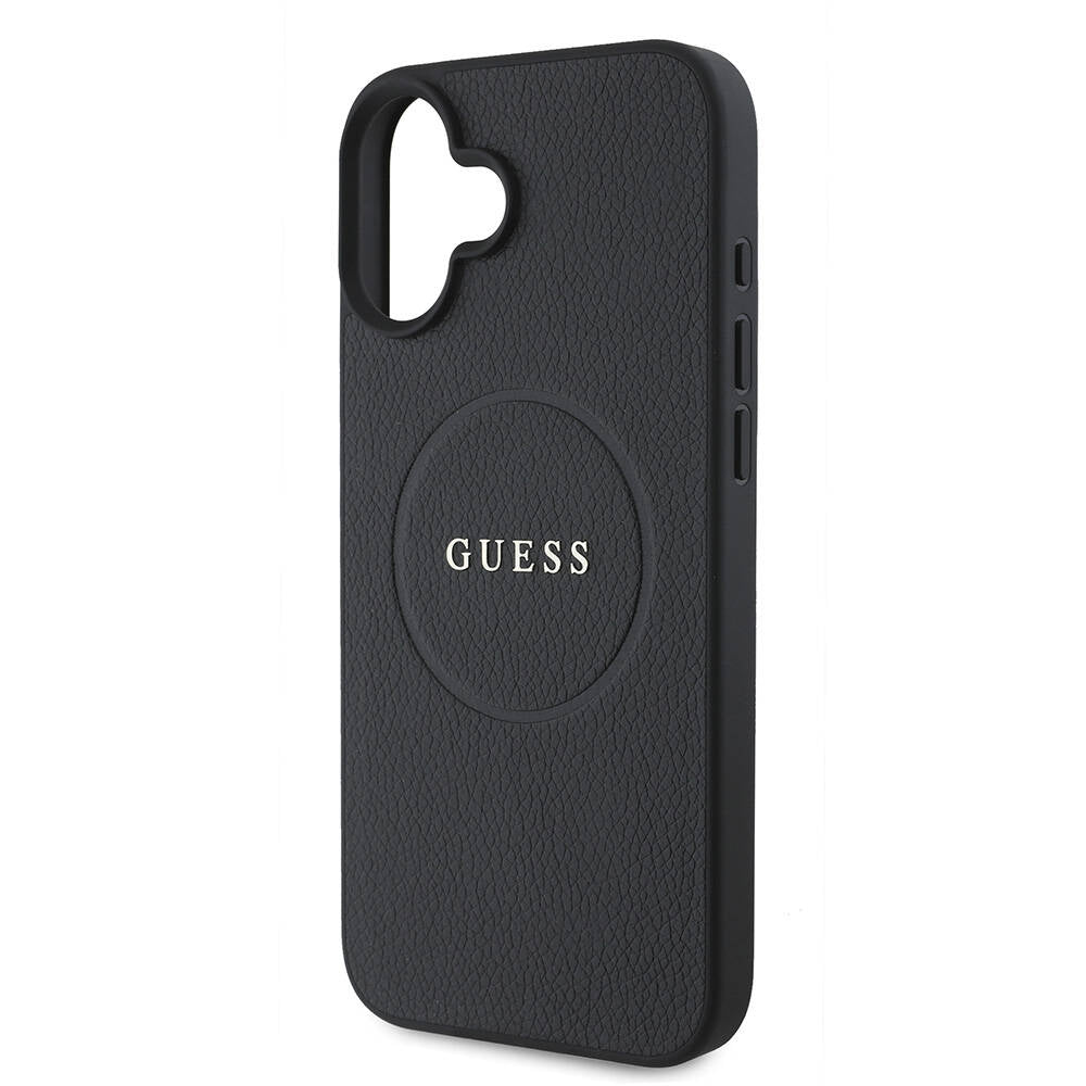iPhone 16 Plus Kılıf Guess Orijinal Lisanslı M-safe Şarj Özellikli Yazı Logolu Grained Kılıf