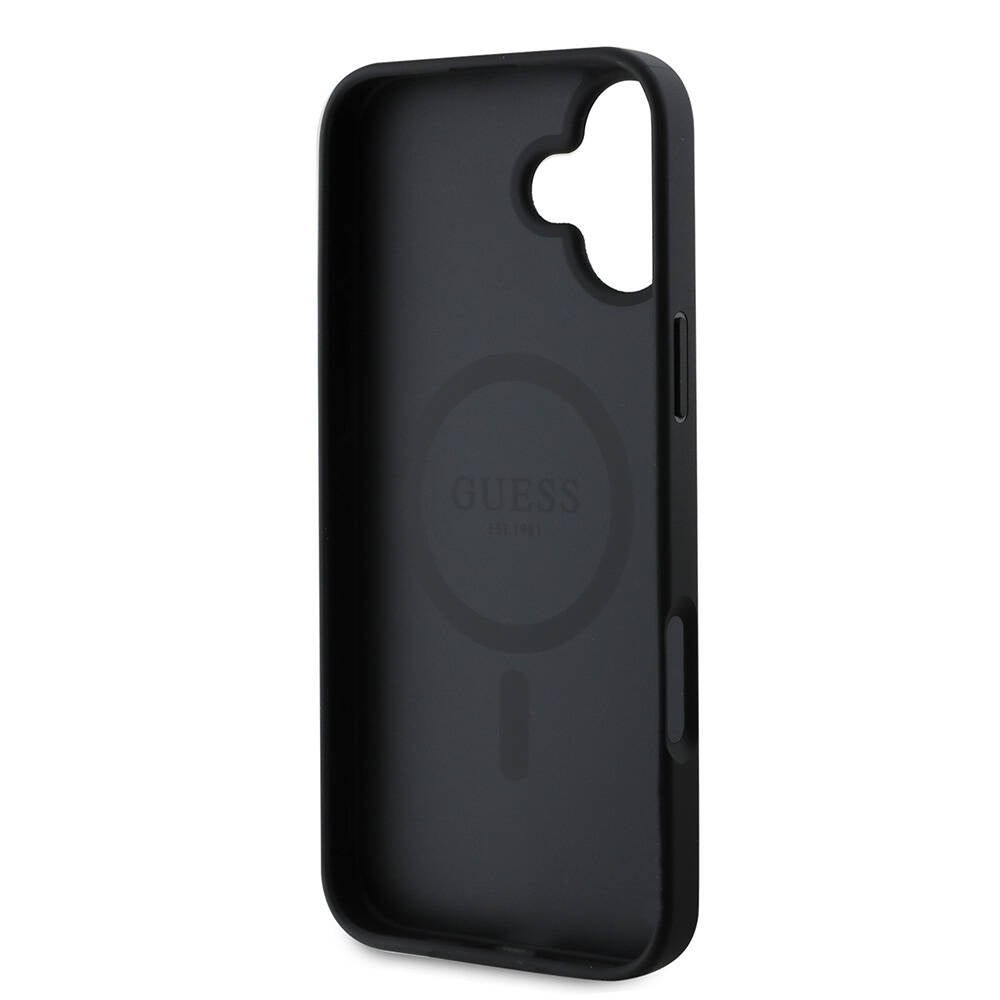 iPhone 16 Plus Kılıf Guess Orijinal Lisanslı M-safe Şarj Özellikli Yazı Logolu Grained Kılıf
