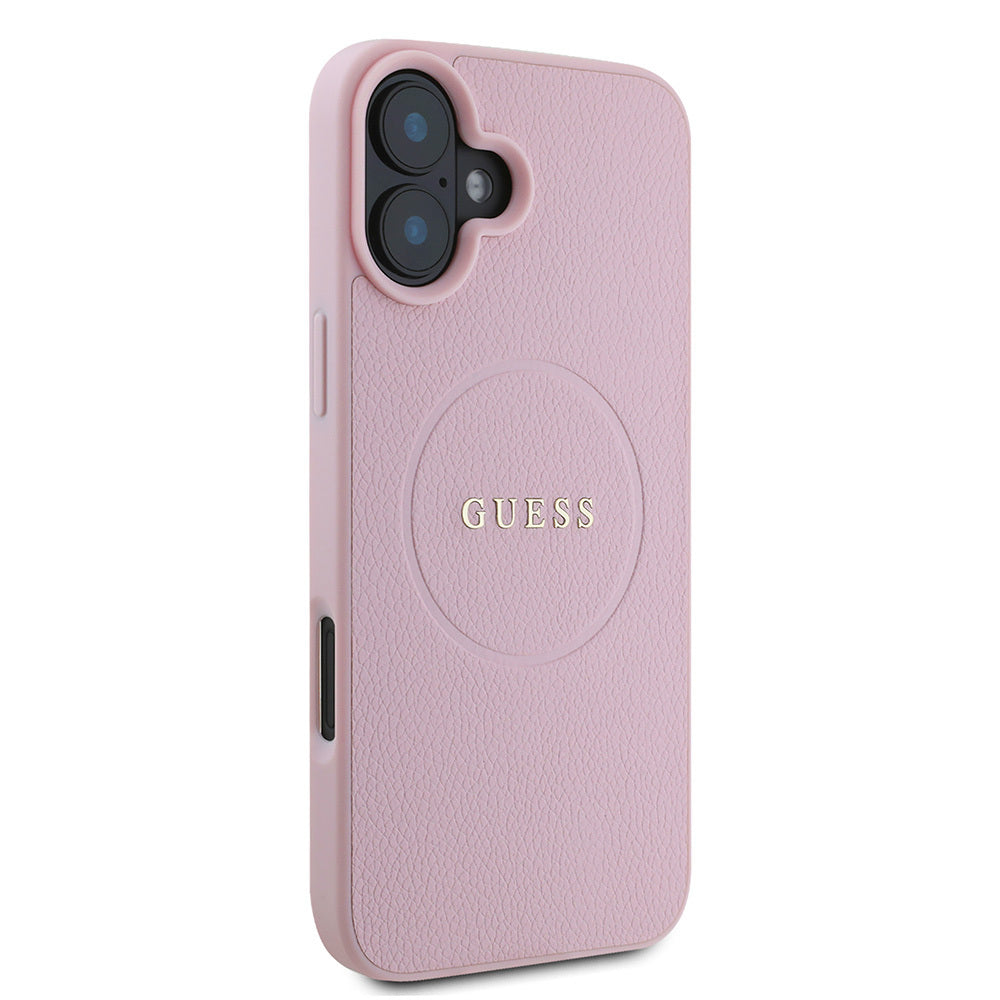 iPhone 16 Plus Kılıf Guess Orijinal Lisanslı M-safe Şarj Özellikli Yazı Logolu Grained Kılıf