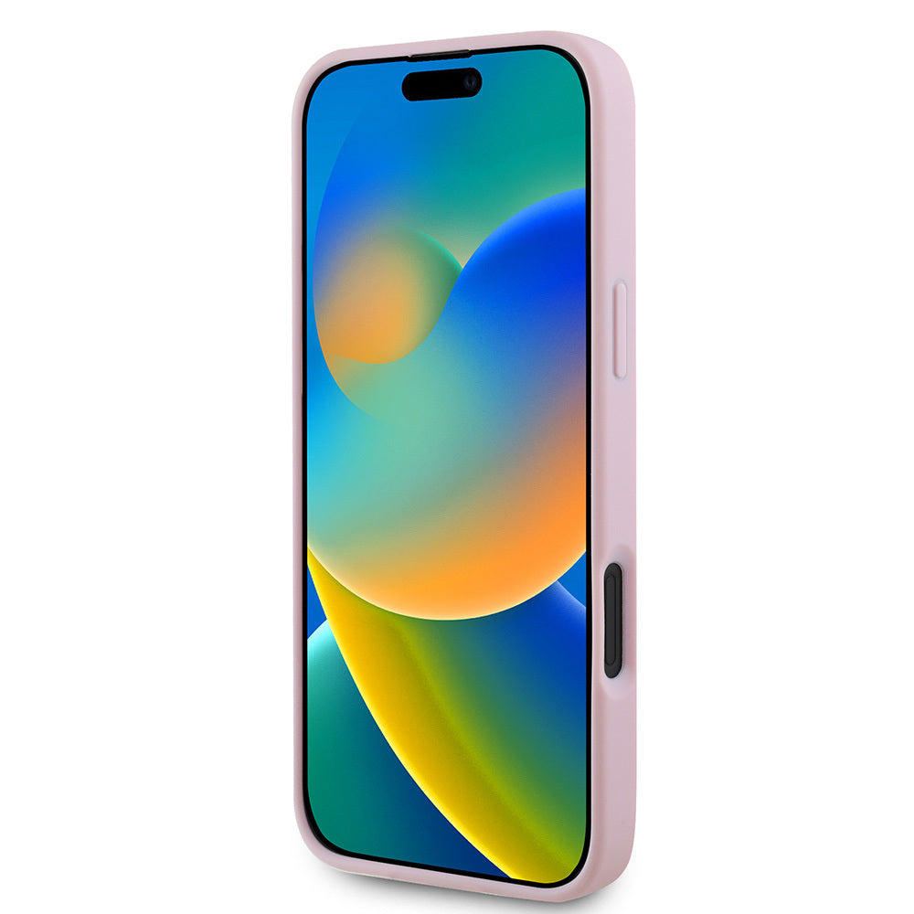 iPhone 16 Plus Kılıf Guess Orijinal Lisanslı M-safe Şarj Özellikli Yazı Logolu Grained Kılıf